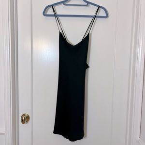 NWT Topshop Black Satin Slip Dress